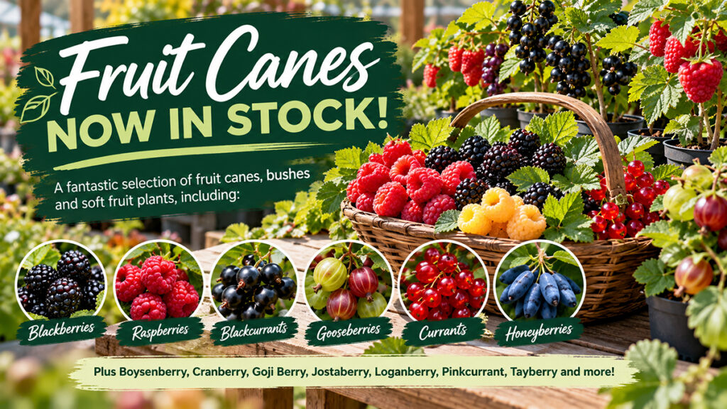 Fruit Canes Now in Stock at Parkhill Garden Centres